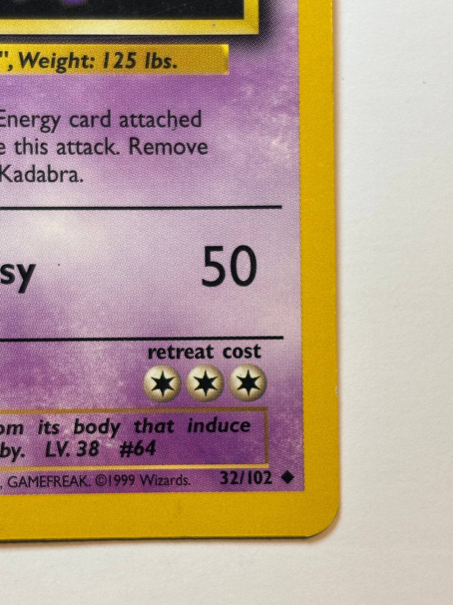 Kadabra 32 base set unlimited heavily played please refer